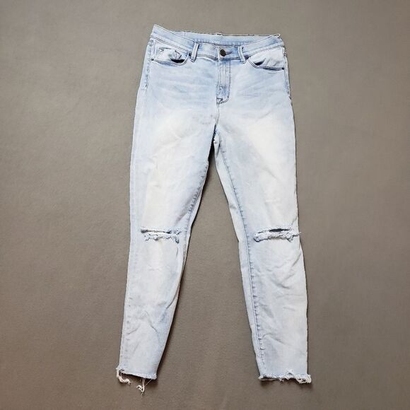 BDG High Rise Twig Crop Ankle Distressed Blue Jeans 28w light wash - Picture 1 of 12